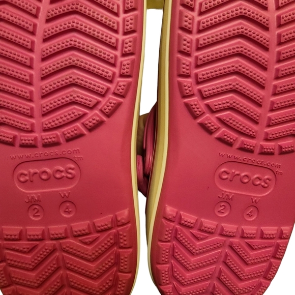 NWT Crocs Girl's Crocband Platform Clogs Size 2 Barbie Pink White - Picture 6 of 7